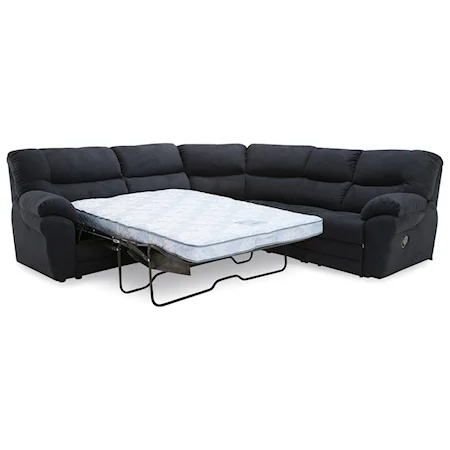 4-Seat Reclining Sectional Sofa with Sleeper Bed